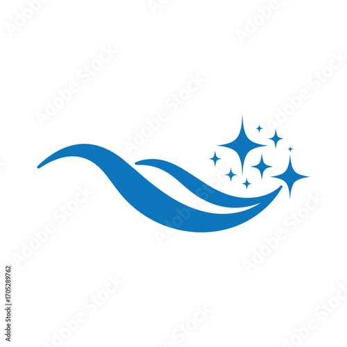 Modern squeegee cleaning logo symbol representing hygiene, sanitation, and spotless surfaces