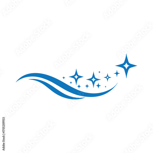 Minimal squeegee motion vector representing window cleaning, freshness, and spotless surfaces
