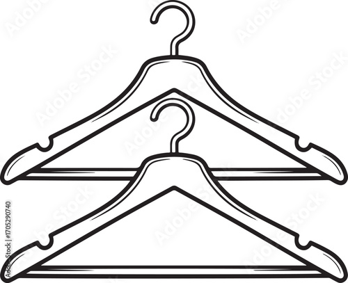 Hangers for Clothes Organization and Storage Solutions in Wardrobes and Closets on Transparent