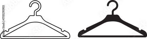 Two Hangers for Clothes Organization and Storage Solutions in Wardrobes on Transparent