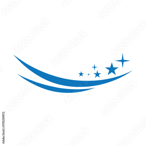 Abstract wipe motion logo design symbolizing hygiene, clarity, and cleaning perfection