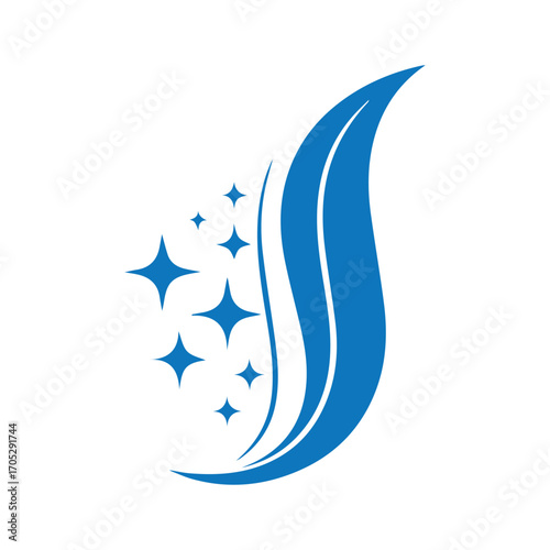 Minimal cleaning logo with gloves representing safety, sanitation and spotless environment