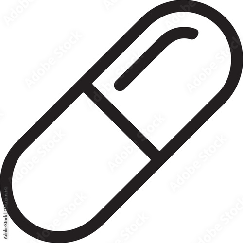 Simple outline icon of a pharmaceutical capsule pill
