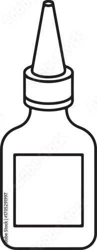 Simple outline drawing of a glue bottle with a pointed applicator