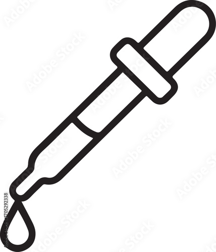 Simple outline icon of a dropper with a liquid drop