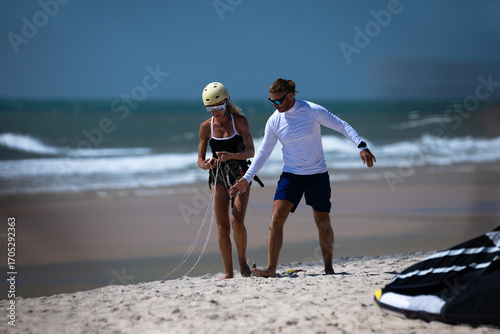 Kitesurfing Lesson on the Beach with Instructor