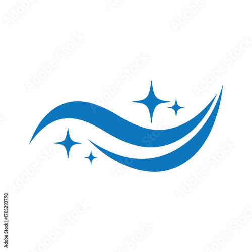 Minimal round cleaning brand logo representing sanitation, wiping and spotless service