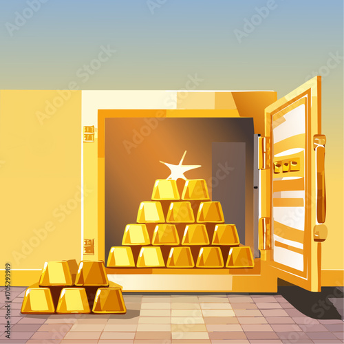 Gold bricks in the bank safe