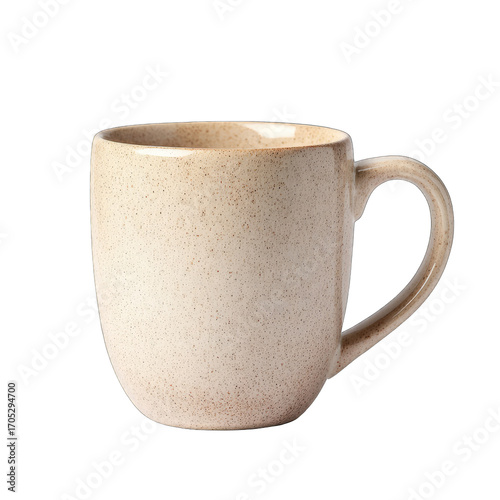 Beige speckled mug with handle