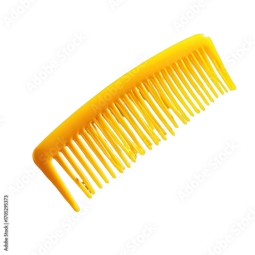 Bright yellow plastic comb, angled