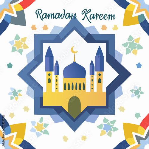 Ramadan kareem. Eid mubarak. Vector stylish modern illustration of muslim islamic ornament