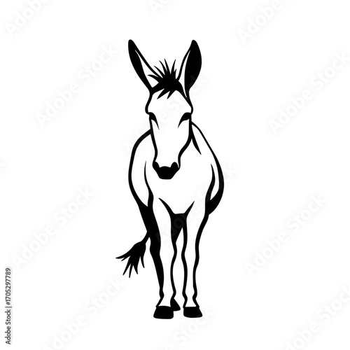 mule. mule simple black and white line art vector logo