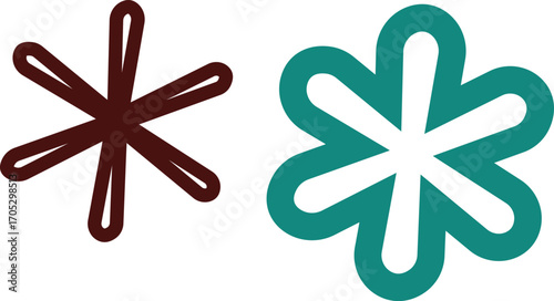 Asterisk icon set,Three red shapes including an x asterisk and star,Collection of Black Starburst and Flower-like Shapes Background,Minimalist Asterisk Icon Outline Solid Black