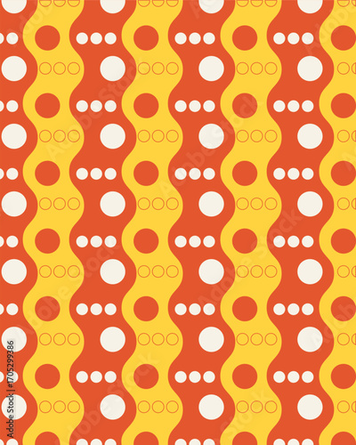 Retro wavy poster mustard yellow cream beige burnt orange