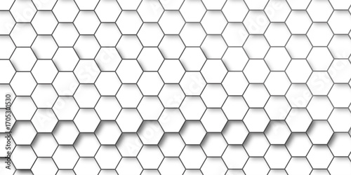 Abstract honeycomb hexagon vector background .Geometric texture design with modern grid, digital tech mesh, seamless tile pattern and futuristic 3D hexagonal structure illustration .