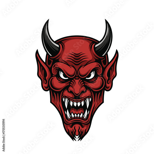 Menacing Devil Vector Illustration A Symbol of Mischief and Intrigue