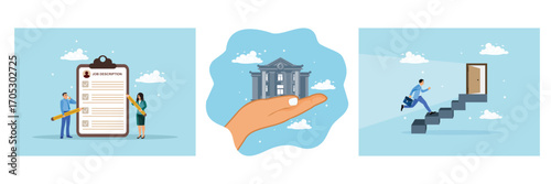 Job description documents, financial security, professional career development to achieve success.