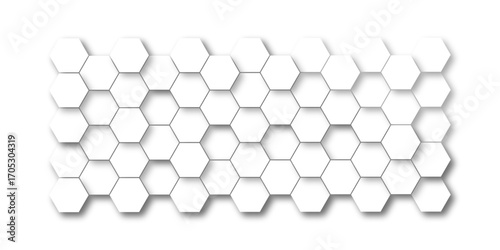 Abstract honeycomb hexagon vector background .Geometric texture design with modern grid, digital tech mesh, seamless tile pattern and futuristic 3D hexagonal structure illustration .