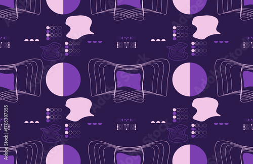 Organic fluid abstract hi-tech physics poster electric purple icy pink