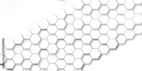 Abstract honeycomb hexagon vector background .Geometric texture design with modern grid, digital tech mesh, seamless tile pattern and futuristic 3D hexagonal structure illustration .