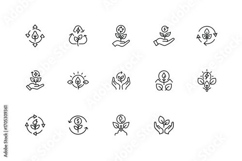 Green Energy, Eco Leaf, Recycle Symbol, Water Conservation, Solar Panel