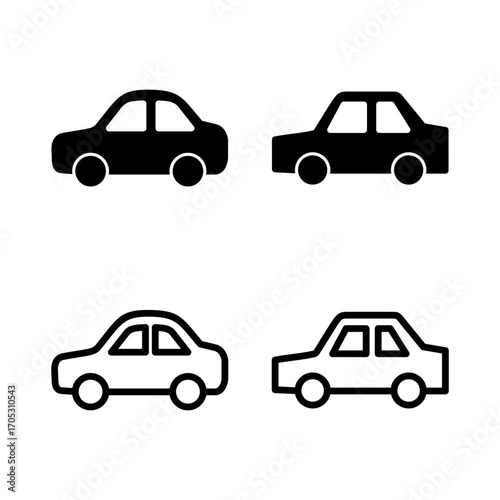 Car icon vector illustration. car sign and symbol. small sedan