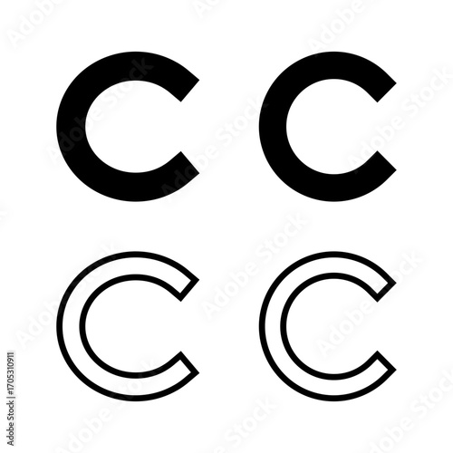 Copyright icon vector illustration. copyright sign and symbol