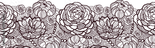 Intricate abstract black and white doodle art pattern with organic shapes