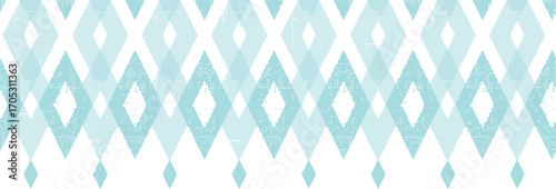 Abstract geometric pattern with diamond shapes in light blue and white