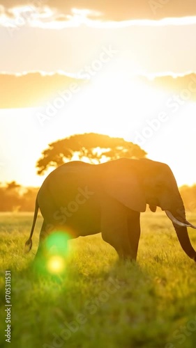 Elephant in golden light