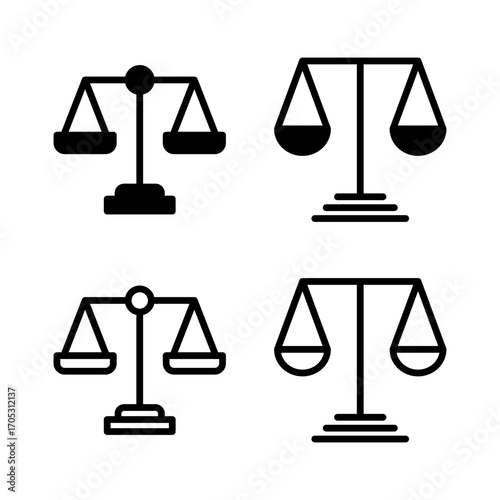 Scales icon vector illustration. Law scale icon. Justice sign and symbol