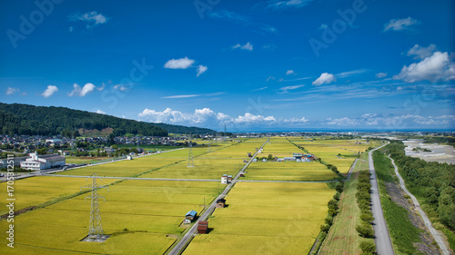 9月になった富山県の黒部川流域周辺の風景