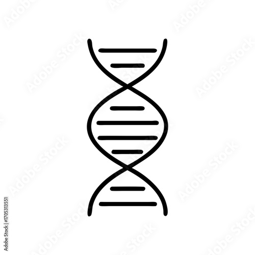 DNA helix icon in minimalistic style on a white background  