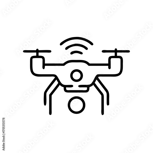 Drone icon with signal representation  