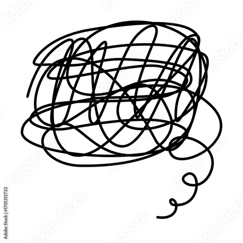 Illustration Thinking Too Much Doodle Vector