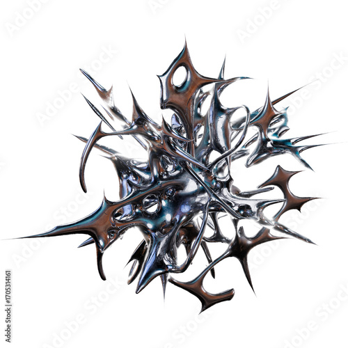Beautiful 3D chrome metallic futuristic style perfect for logo design poster or digital art