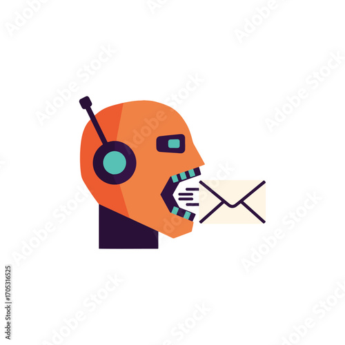AI Brain Smart Robot's Mind Delivers Mail - Neural Tech, Robot Intelligence, Brain, AI, Technology, Artificial Intelligence, Science Fiction, Robotics, Futuristic, Electronics, Automaton, Connection