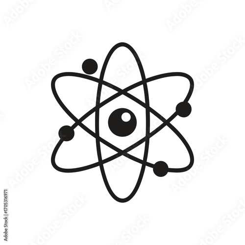 Illustration of a simple atom structure on transparent background