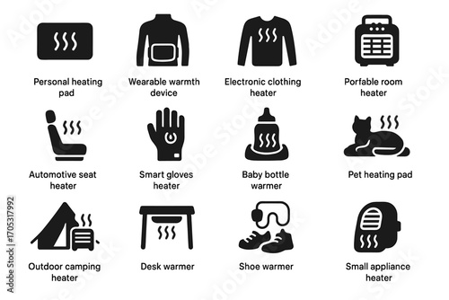 Small icon baby nano camping wearable vector heater warmer clothing electronic