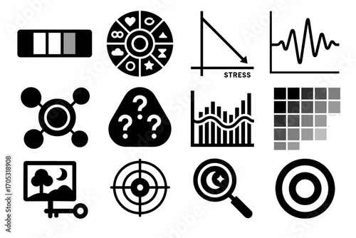 Interpretation bar icon icons symbolism detection wheel dream meaning color bubble vector
