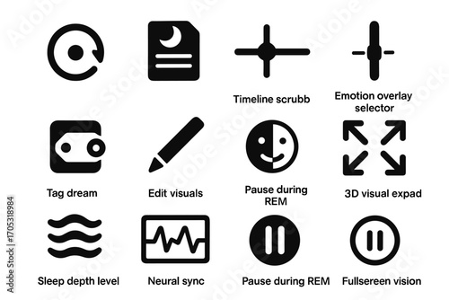 Sleep intensity icons vector visuals icon pause visualizer tool tag log dream