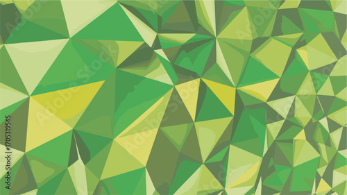 Abstract Geometric Polygon Pattern in Shades of Green and Yellow background