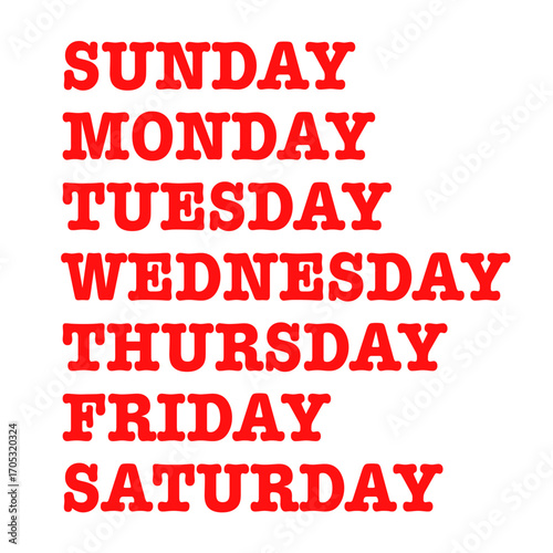 Seven days of a week