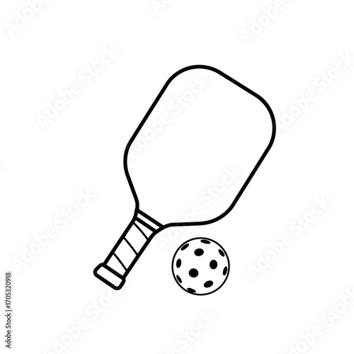 A retro black telephone, tennis racket, and metal kitchen grinder are isolated on a white background