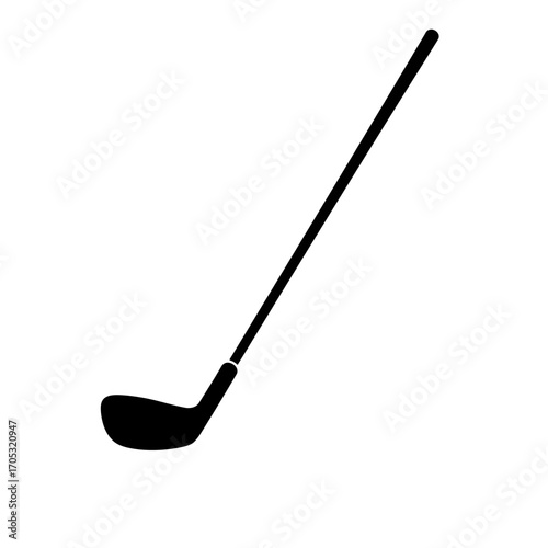 White and black isolated golf club and ball sport equipment illustration