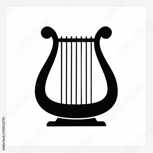 Classic Greek Lyre Musical Instrument Silhouette 2.