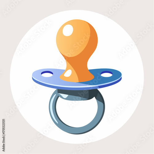 Colorful Baby Pacifier Illustration.