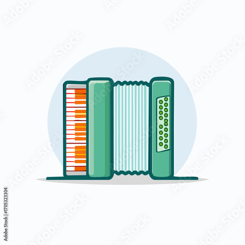 Colorful Cartoon Accordion Musical Instrument 1.