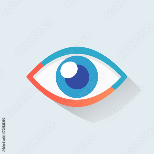 Colorful Cartoon Eye with Detailed Features.