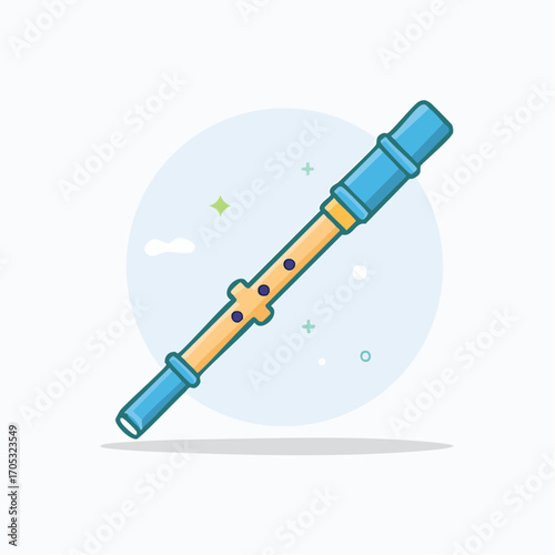 Colorful Cartoon Illustration of a Pan Flute.